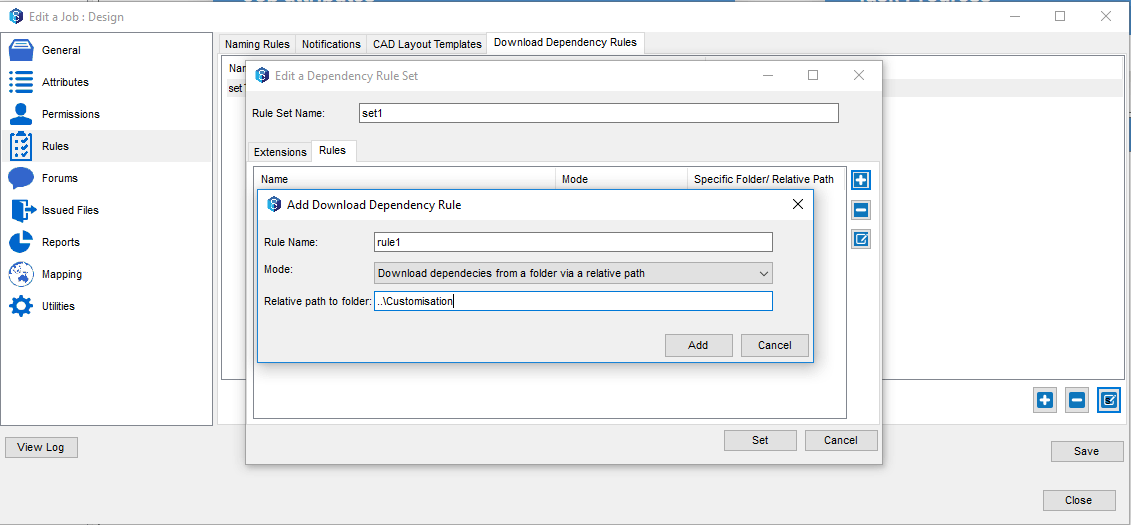 Download Dependenices Setting Rule Pathing