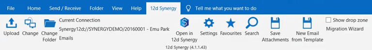 12d Synergy Training - Outlook Ribbon Bar 