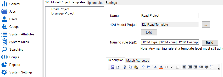 12d Model Template Customisation - 12d Synergy Administrator 