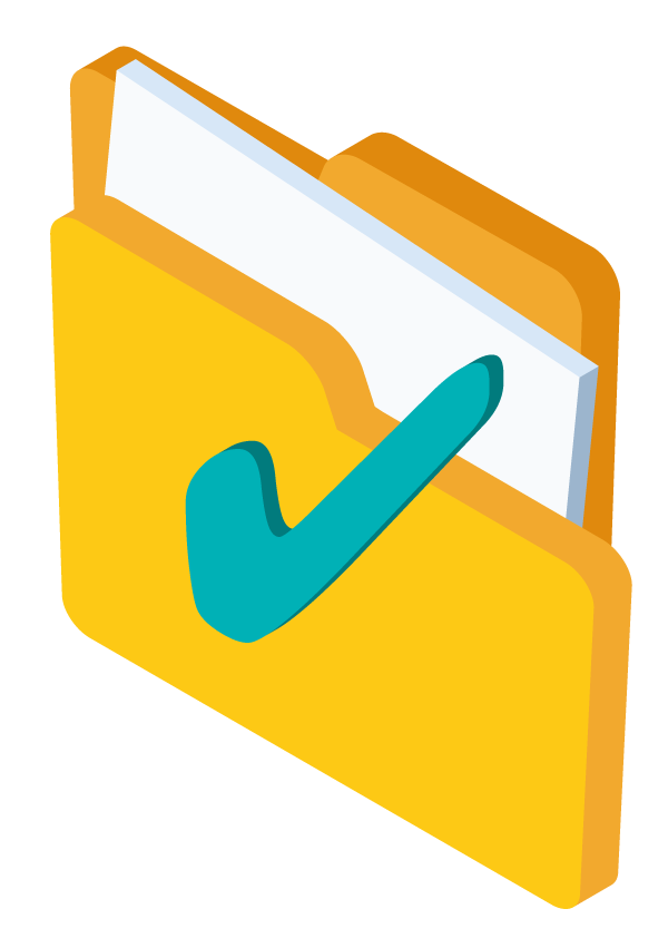 Yellow folder with check mark