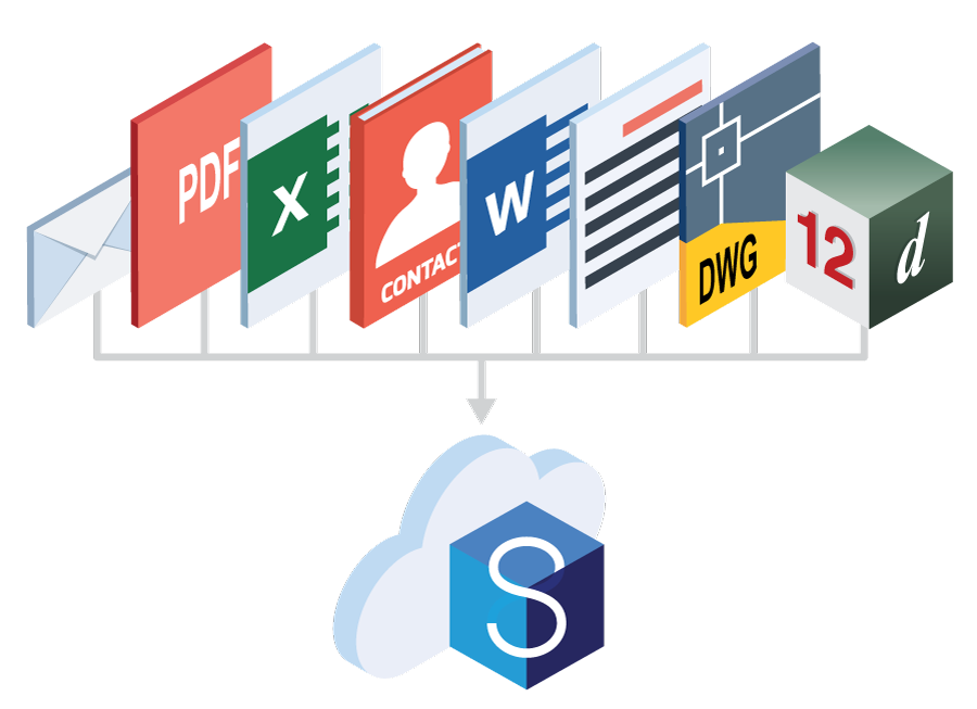 centralised data and documents graphic